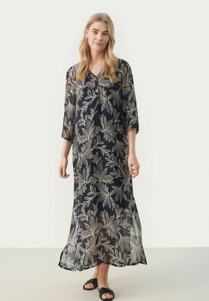 Maxikleid - dark navy delicate leaf