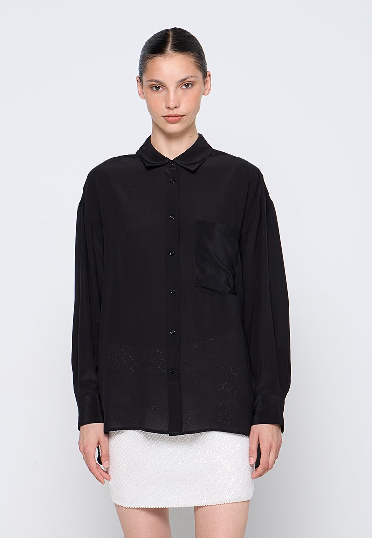 Iro Overhemdblouse zwart Iro Overhemdblouse zwart