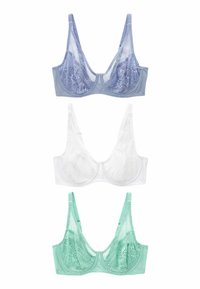 Next 3 PACK - Kaarituelliset rintaliivit - blue green white