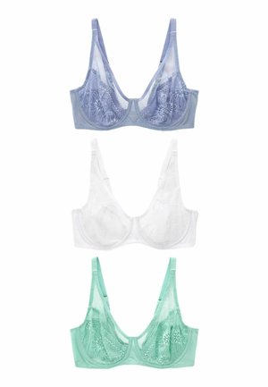 3 PACK - Merevítős melltartó - blue green white