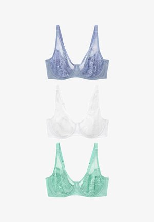 Next, 3 PACK - Tugitraadiga rinnahoidja - blue green white