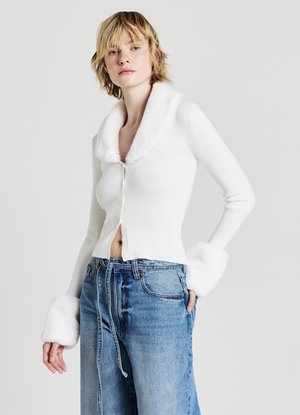 Strickjacke - bianco lana