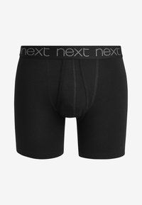 Fekete pamut boxer short, márkás elasztikus derékkal, amelyen ezüst színűen a "next" felirat olvasható. Simább textúrájú és illeszkedő fazonú.