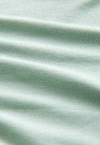 Tessuto verde chiaro con una texture liscia, caratterizzato da leggere variazioni e pieghe delicate, che indicano una qualità morbida e fluida.