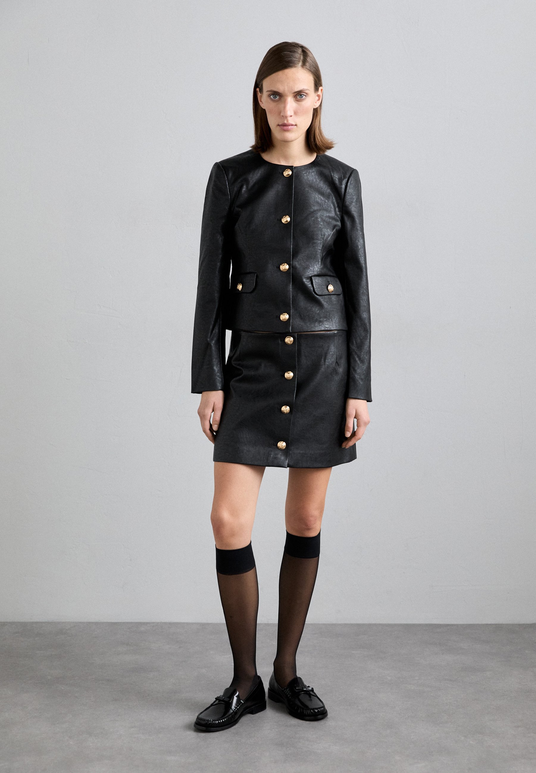 BOTT Sparkle Leather Jacket 定価以下 LEATHER JACKET WITH POCKETS