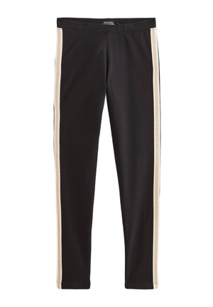 UNI À BANDE PAILLETÉE - Legging (type pantalon) - noir