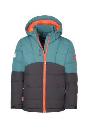 TROLLKIDS, KIDS GRYLLEFJORD JACKET - Winter jacket - stormy blue/black/flame orange