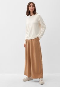 s.Oliver LANGARM - Strickpullover - beige