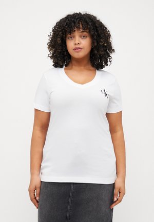 PLUS MONOLOGO V NECK TEE 2 PACK - T-shirt med print - brilliant white
