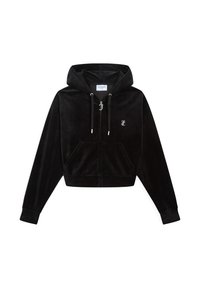 ICCLE DIAMANTE OVERSIZED CROPPED HOODIE - Sweater met rits - black