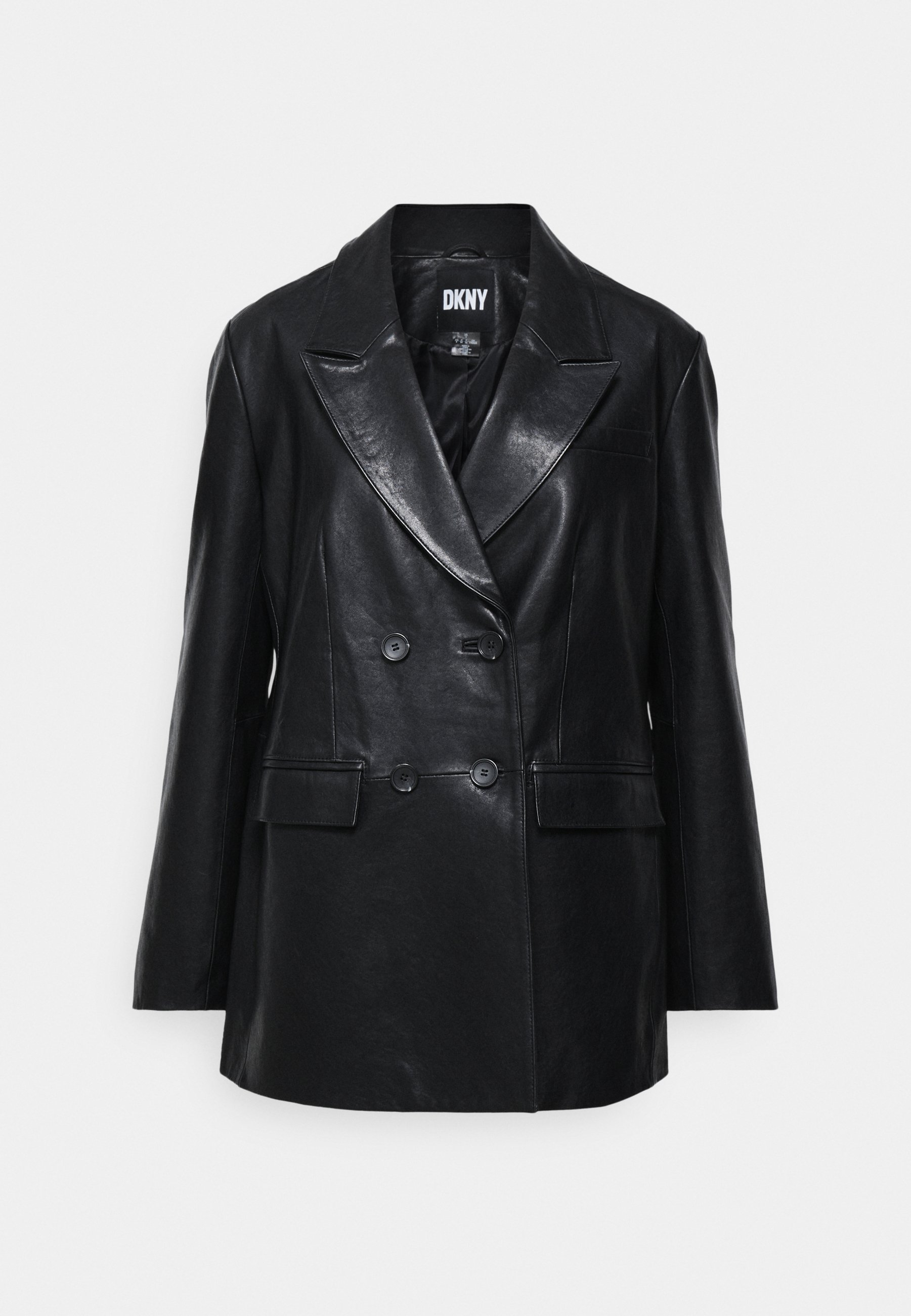 DKNY STRAIGHT CUT Chaqueta de cuero black/negro