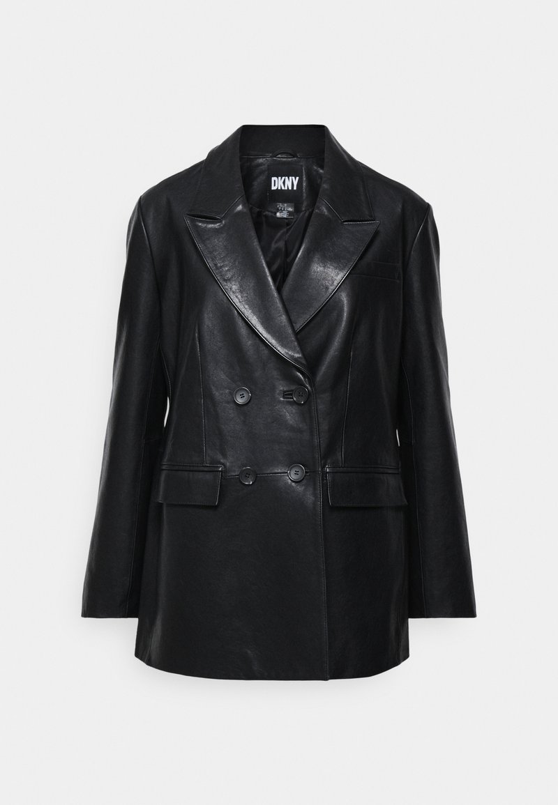 DKNY STRAIGHT CUT - Usnjena jakna - black