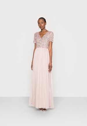 DELICATE SEQUIN V NECK DRESS - Suknia balowa - frosted pink