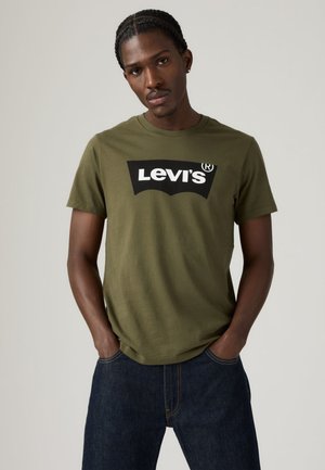 Levi's® HOUSEMARK GRAPHIC TEE - T-shirt print - tech olive night