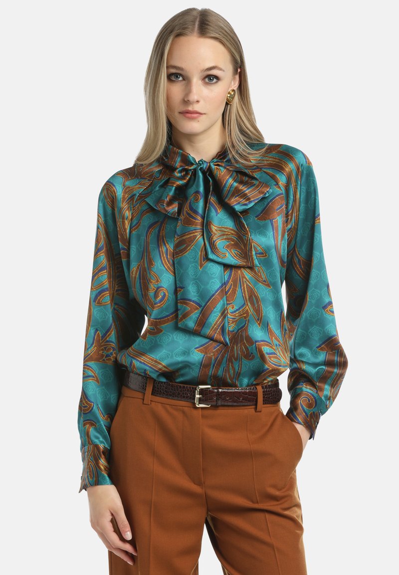 Luisa Spagnoli LIVERI - Blouse - turchese tabacco
