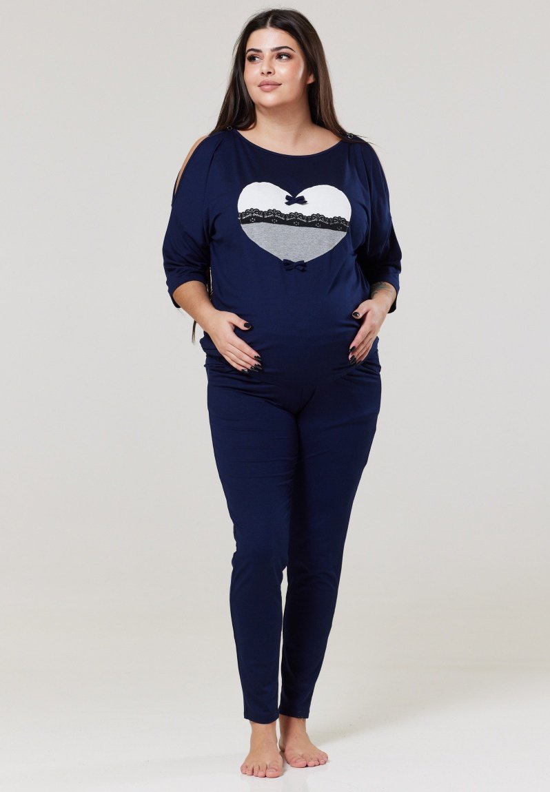 Pyjama Allaitement Ekouaer 2 Pièces - Haut & Pantalon Réglable - Pour Grossesse Et Post-Partum