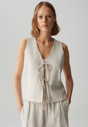 OPUS PANTS CROPPED V-AUSSCHNITT - Waistcoat - natural glaze