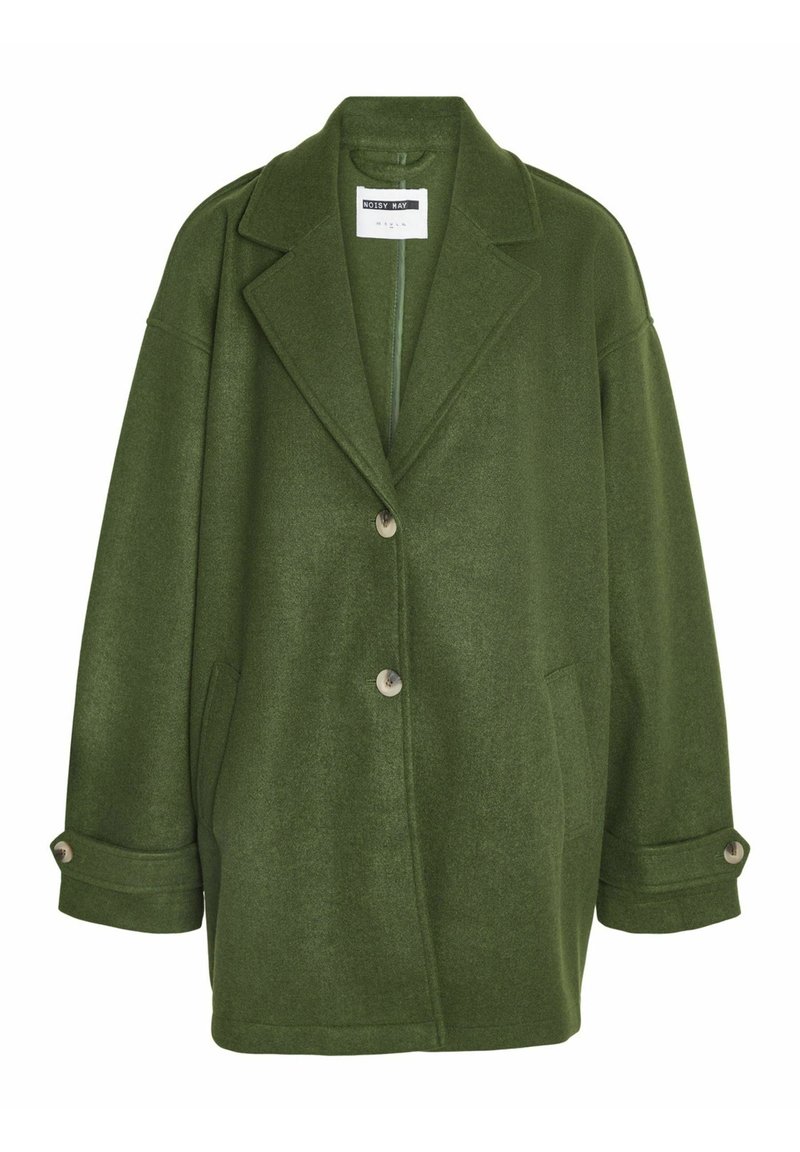 Noisy May NMALICIA OVERSIZE - Classic coat - kombu green/dark green ...