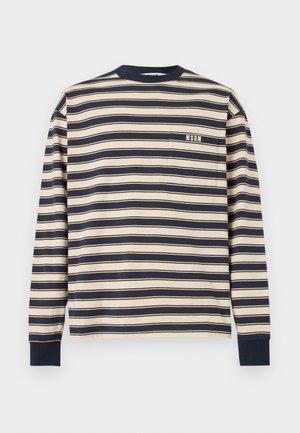 Langærmet T-shirt - off white/blue