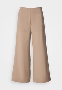PANTS CULOTTE MEDIUM WAIST, ELASTIC AT BACK WAISTBAND POCKET DETAILS - Broek - dusty earth
