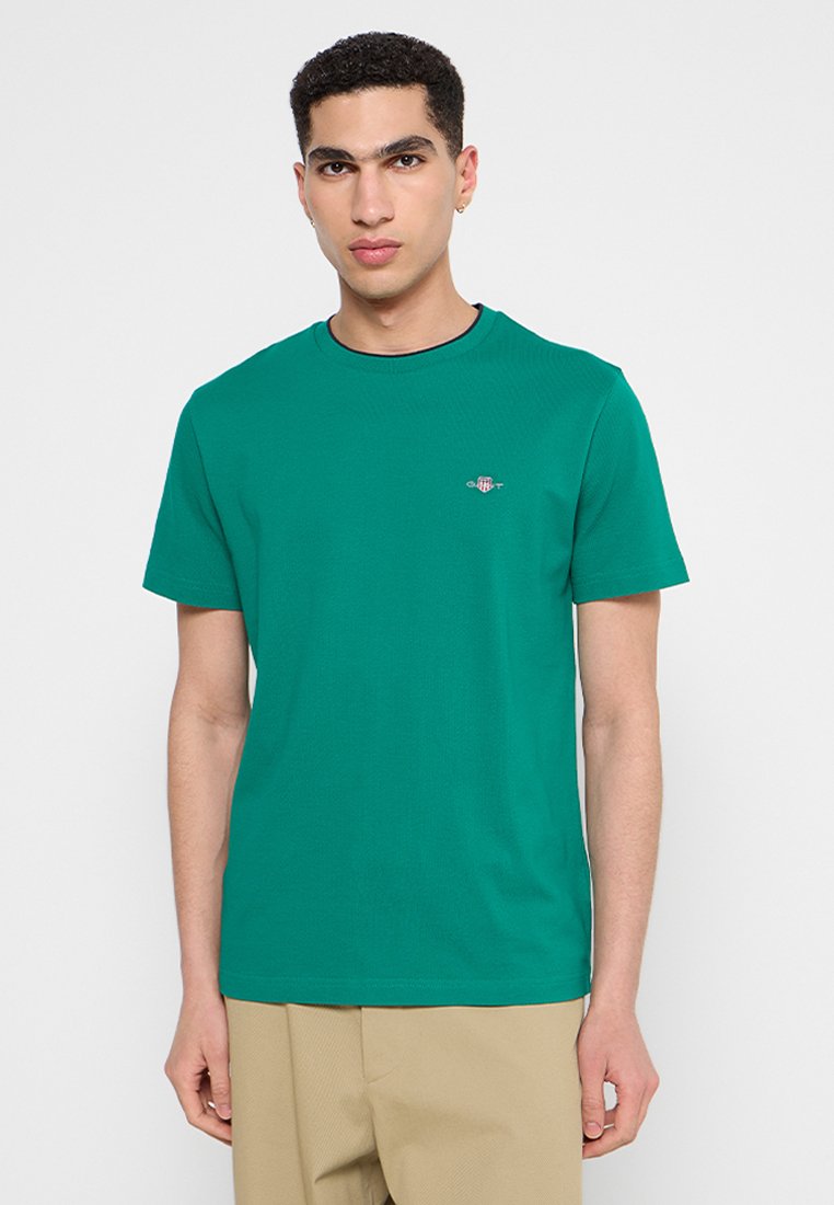 Gant T-shirt basic donkergroen