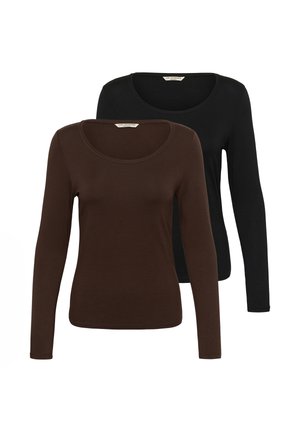 Love Copenhagen, LCTIA 2-PACK BASIC LONGSLEEVE - Top s dlhým rukávom - pitch black - chocolate plum