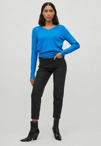 VILA VIRIL V-NECK L/S - Jumper - french blue