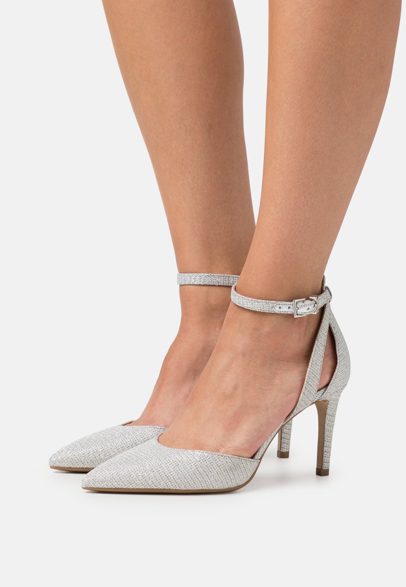 michael kors silver high heels