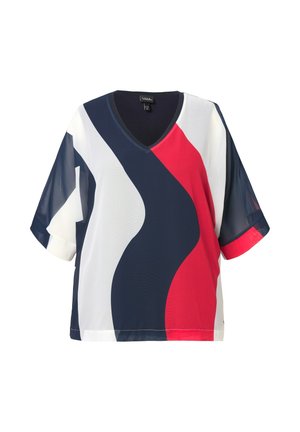 Ulla Popken DOPPELLAGIG V-AUSSCHNITT 3/4-ARM - Blouse - marine