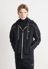 BOSS SAGGY - Felpa con zip - black