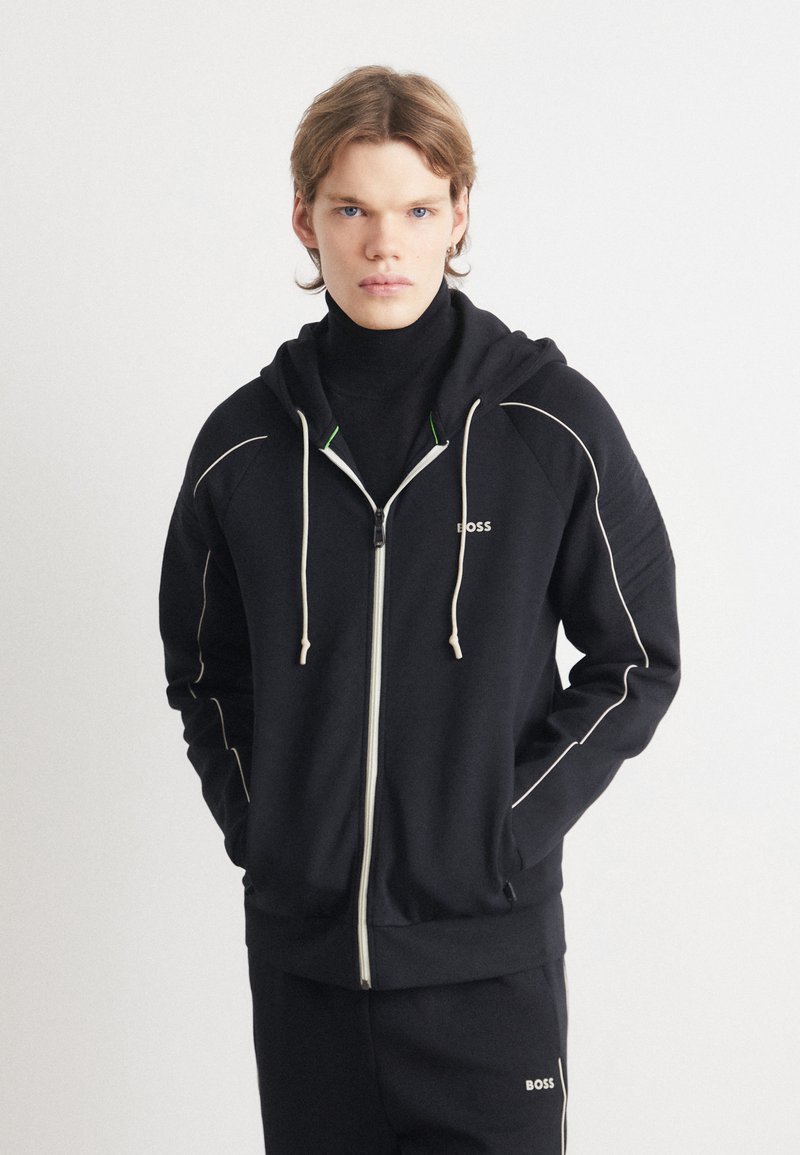 BOSS SAGGY - Felpa con zip - black