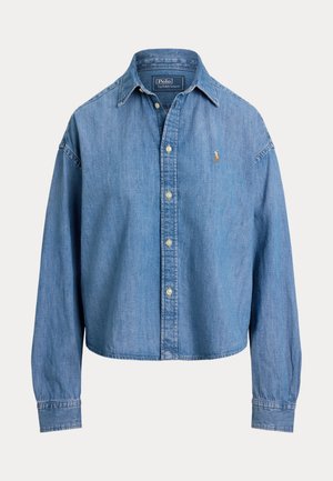 Polo Ralph Lauren, CROPPED BOXY DENIM SHIRT - Gombos blúz - zaia wash