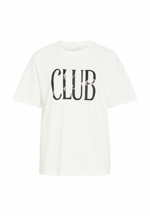 VILA, OVERSIZED T-SHIRT VIVORA ROUND NECK - T-shirt print - snow white