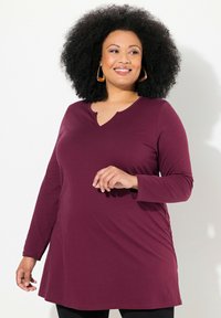 Ulla Popken NOTCH NECKLINE  - Top s dlouhým rukávem - dark claret