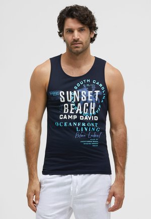 Camp David, CAMP DAVID MUSKELSHIRT MIT LABEL PRINTS - Top - blue navy