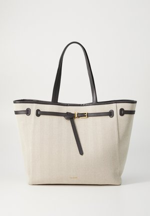 TAFANIE BELTED HERRINGBONE LARGE TOTE BAG - Shopping Bag - brown/choc