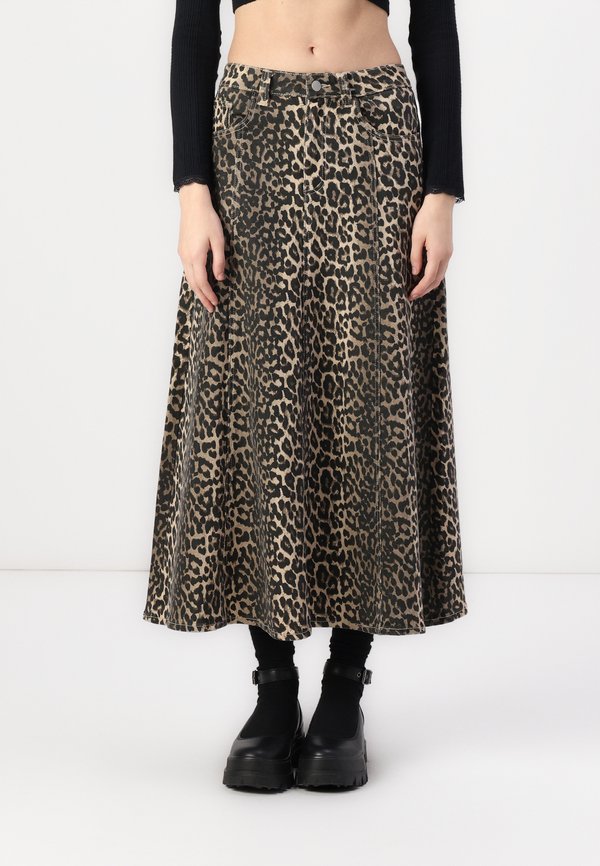 VICHIA LEOPARD SKIRT - A-line skirt - birch