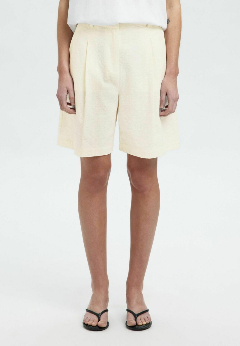 Selected Femme HØJTALJEDE - Šortky - snow white