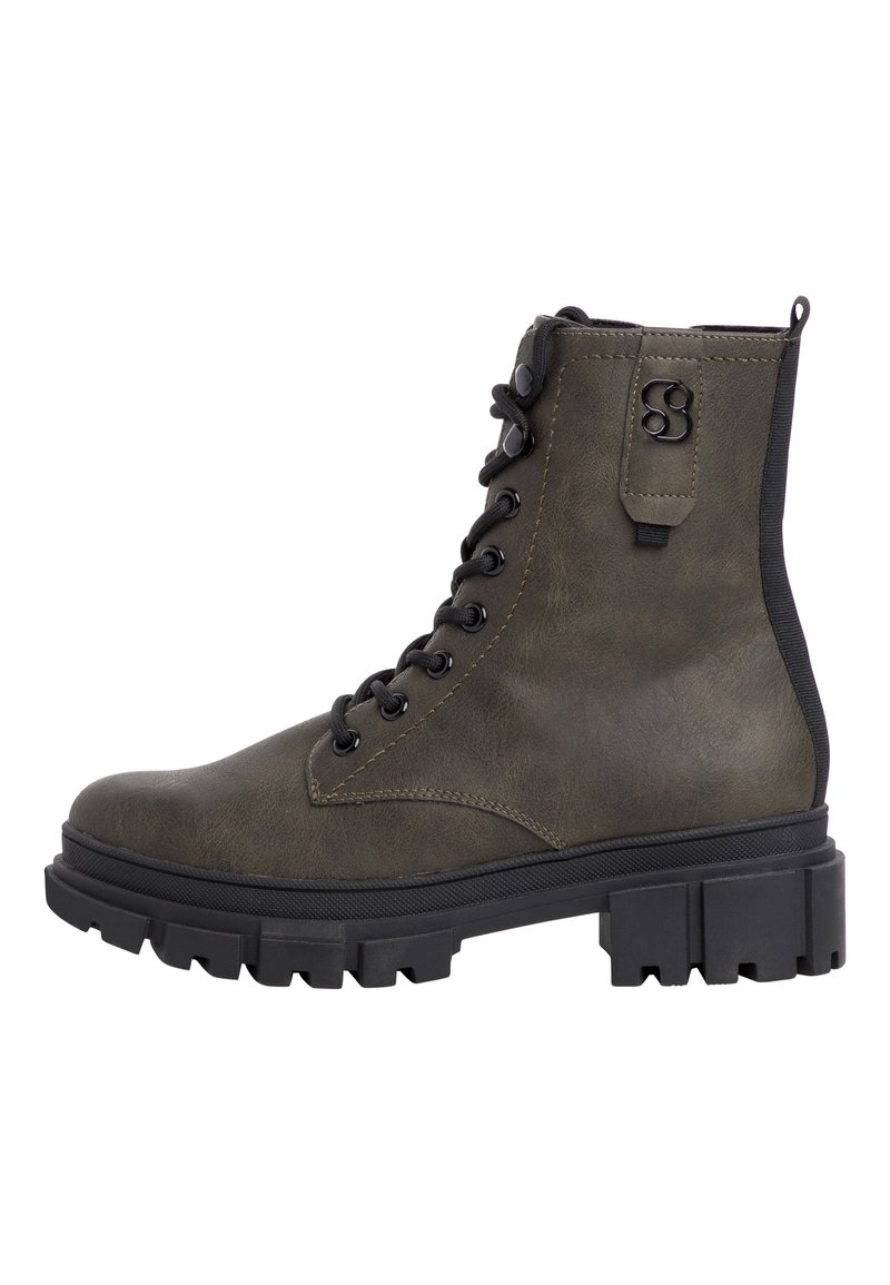 s.Oliver Botines con cordones - green