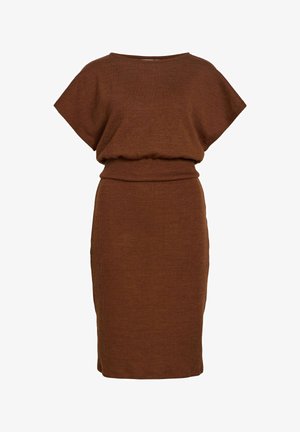 VILA, MAXIKLEID VIRAFFI KURZÄRMELIGES - Egyenes szabású ruha - coffee bean