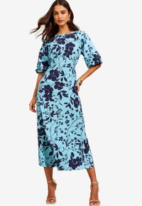 Friends Like These PUFF SLEEVE EMPIRE BUST MIDI - REGULAR FIT - Vapaa-ajan mekko - blue