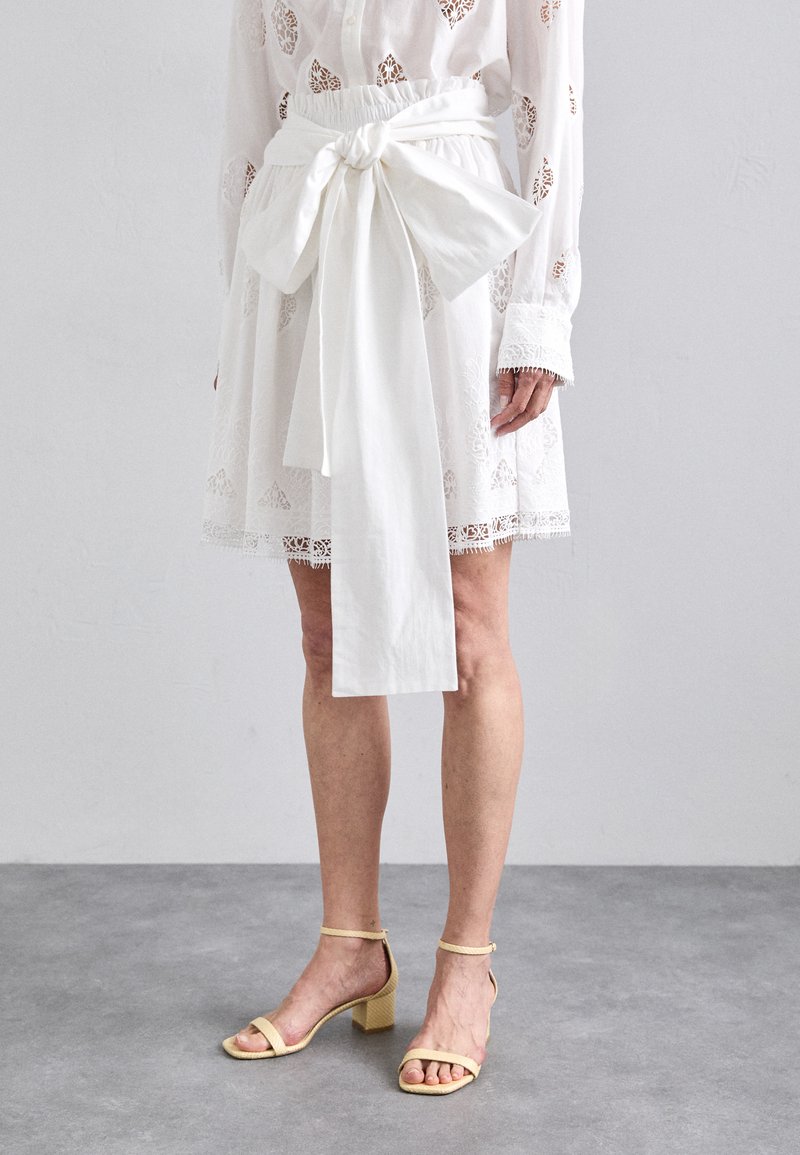 Erdem SKIRT WITH GATHERED WASIT - A-linjainen hame - white