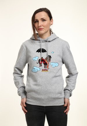 Henry Tiger, DEADPOOL & WOLVERINE MARY POPPINS PARODY - Felpa con cappuccio - heather grey