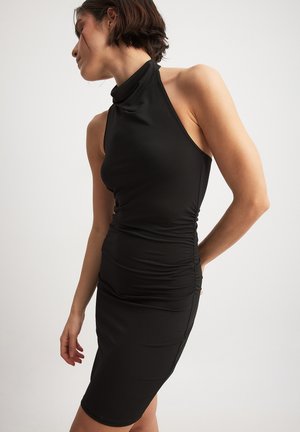 NA-KD NECK MINI  - Shift dress - black