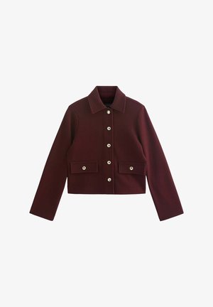 New Look, BUTTON FRONT COLLARED SHACKET - Giacca da mezza stagione - burgundy