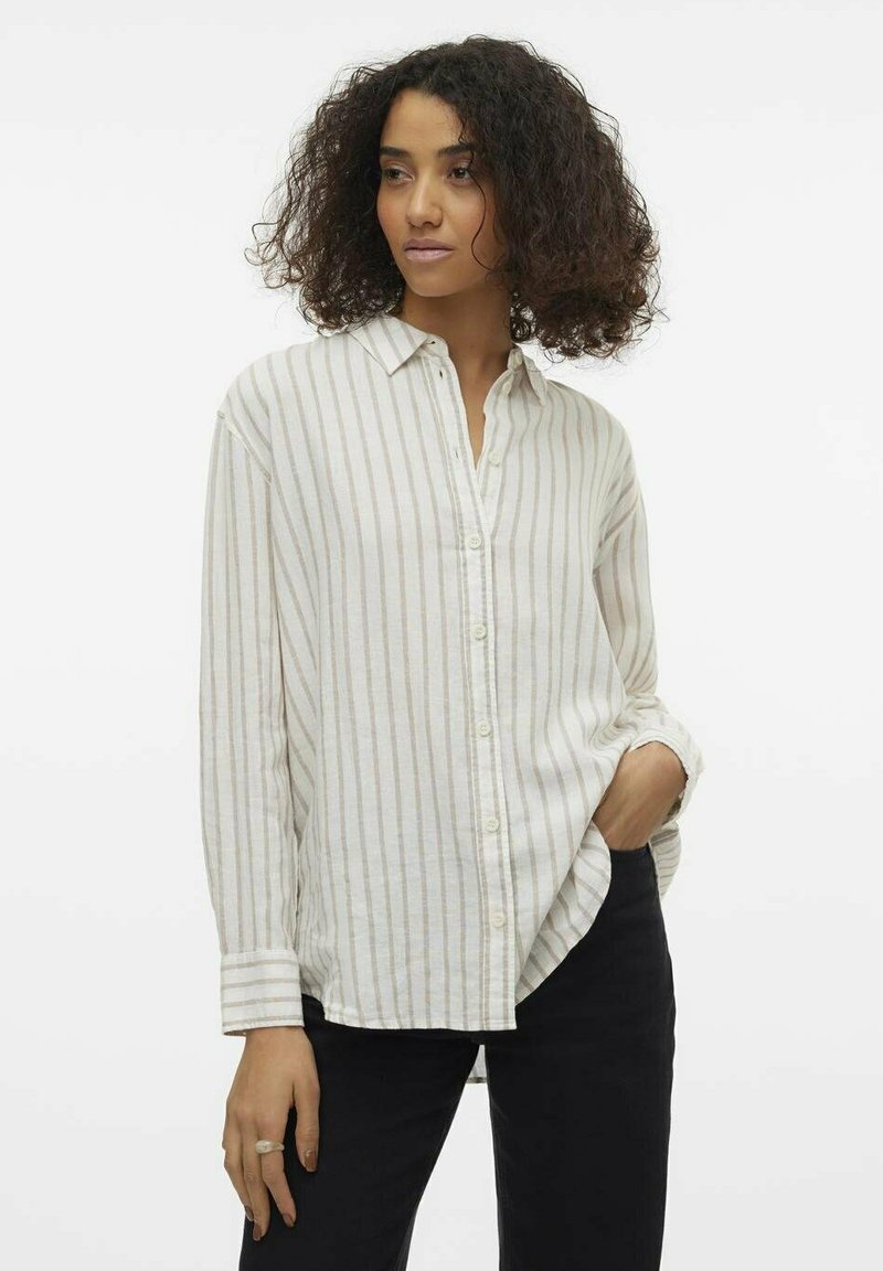 Vero Moda VMLINN LS - Button-down blouse - braun