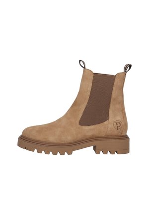 Kotníkové boty na platformě - beige