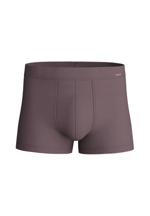 Bruine herenboxers met een gladde afwerking en minimale naden, met een klein logo op de tailleband.