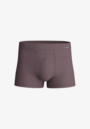 Boxer da uomo marroni con finitura liscia e cuciture minime, con un piccolo logo sul cinturino.