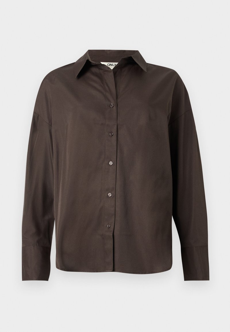 Only Overhemdblouse donkerbruin